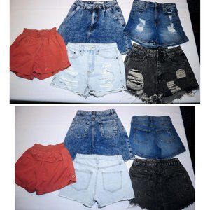 Womens/Jr Girls Denim & Cotton Short Lot of 5 Size 0/3 Garage Vanilla Star Shein